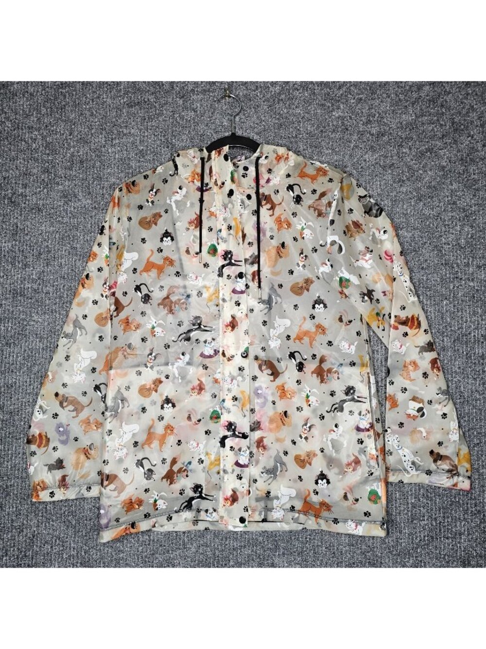 Disney Parks Reigning Cats & Dogs Raincoat Jacket Hooded Size S Small Retired